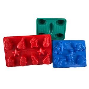 Jello Jiggler Molds 2-Holiday 1-Ice Age 5-Football Fun Shapes Kids Sensory Play